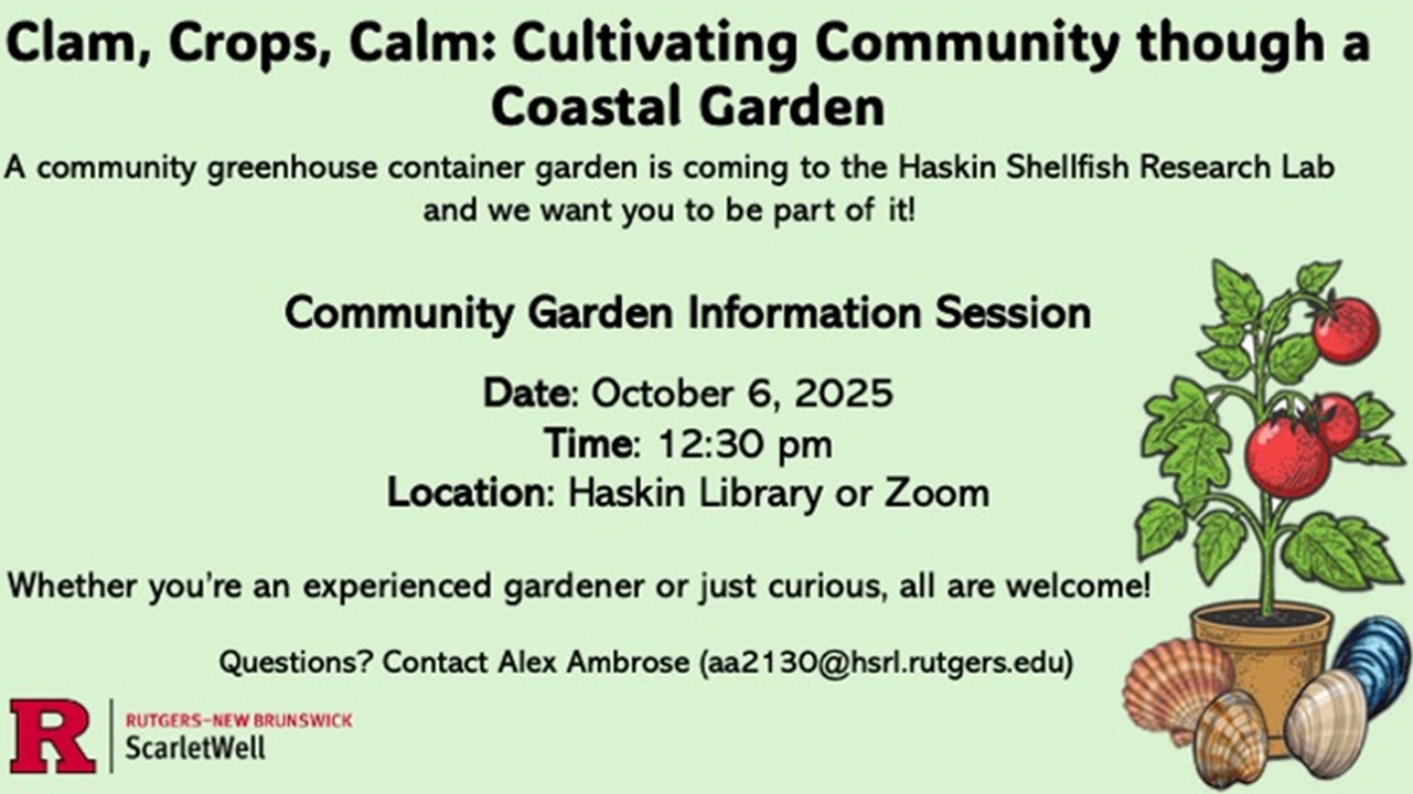 flyer for community garden information session, green background