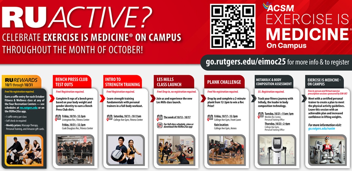 Flyer for exercise is medicine events in october