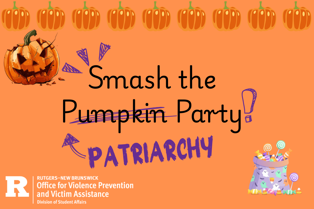 Orange flyer for Smash the Pumpkin/Patriarchy Party