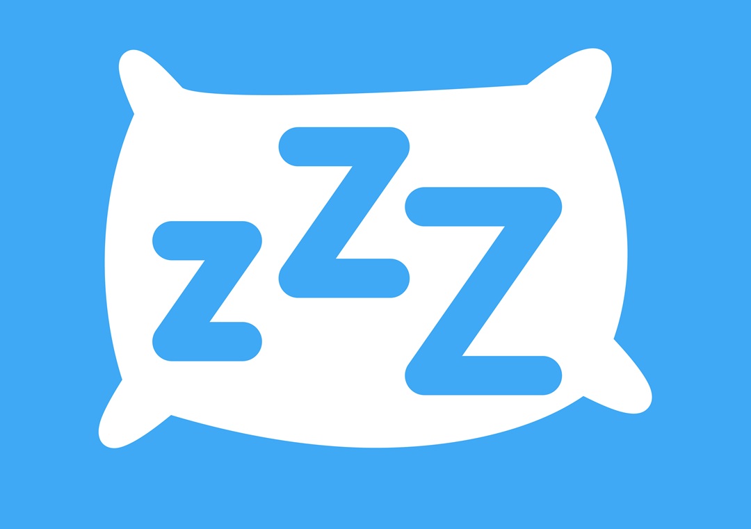 Image of a white pillow on a blue background, with three blue Zs on the pillow
